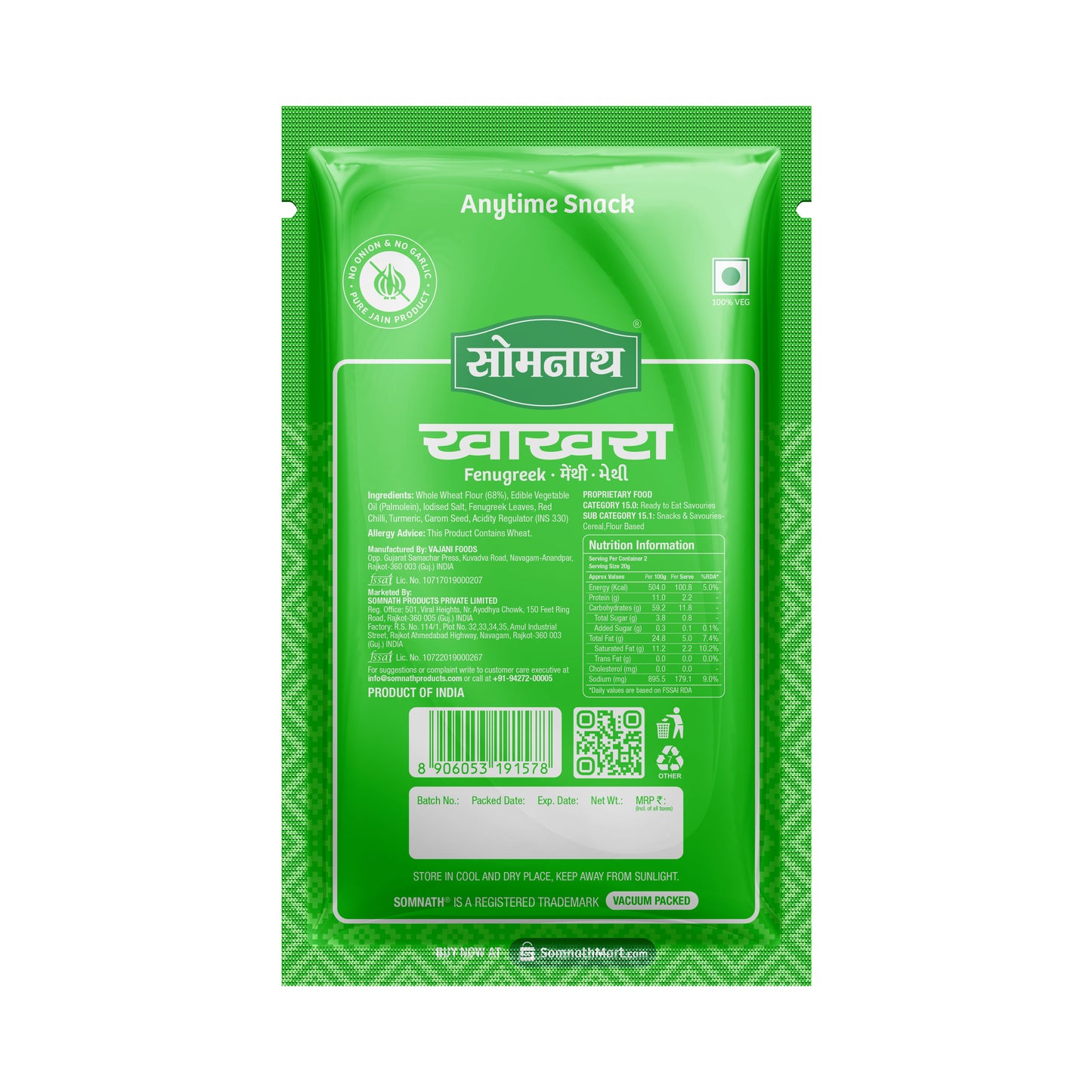 Somnath Methi Mini khakhra