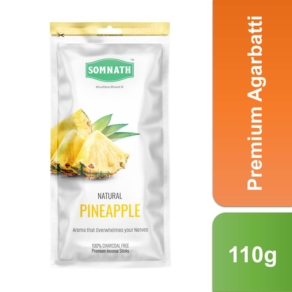 Natural Pineapple Agarbatti | 100% Charcoal Free Incense Sticks.