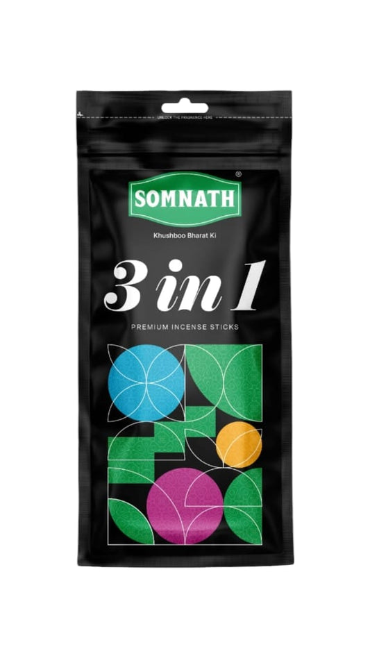 3 in 1 Agarbatti | 100% Charcoal Free Incense Sticks.