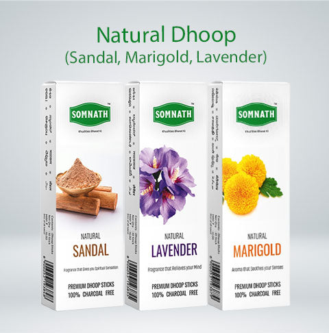 Natural Dry  Dhoop Stick Combo (Sandal,Marigold,Lavender).