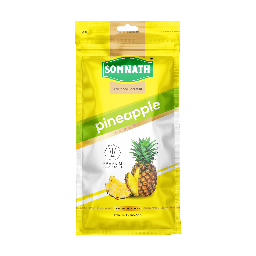 pineapple-gold-agarbatti,-100%-charcoal-free-incense-sticks